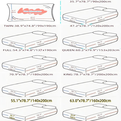 3pcs Valentine's Day Heart Print Bed Canopy Pillowcase Set Romantic Love Theme Red Heart Design Fitted Sheet Suitable for Girls.