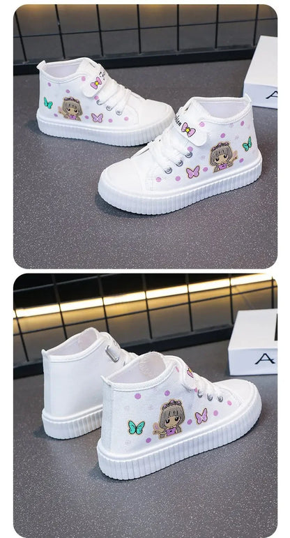 Multi Colored Kids Casual Shoes Cartoon Mid Top Anti Slip Spring Autumn Outdoor Kids Canvas Shoe Sizes 26-37 Sandalias De Mujer.