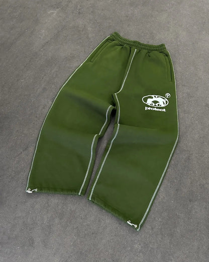 Streetwear PROTECT Mode Brief Stickerei Lose Jogginghose männer Und frauen Y2K Harajuku Hip-Hop Gothic Casual Joker Hosen