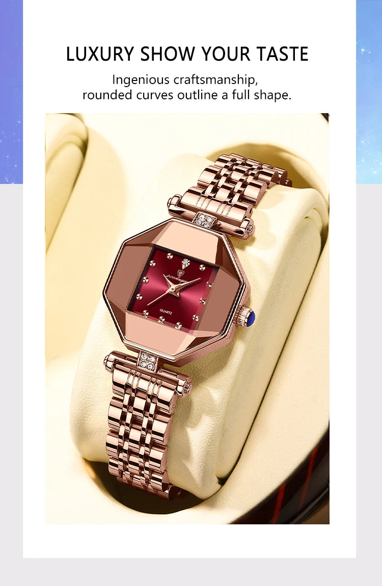 POEDAGAR Luxury Brand Women Watch Stainless Stain Waterproof Quartz Watches For Woman Fashion Simple Rose Gold Ladies Watch Gift.