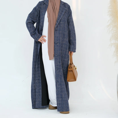 Ramadan Eid Winter Open Abaya Dubai Muslim Modest Coat Kimono African Dresses For Women Kebaya Kaftan Islam Robe Femme Musulmane.