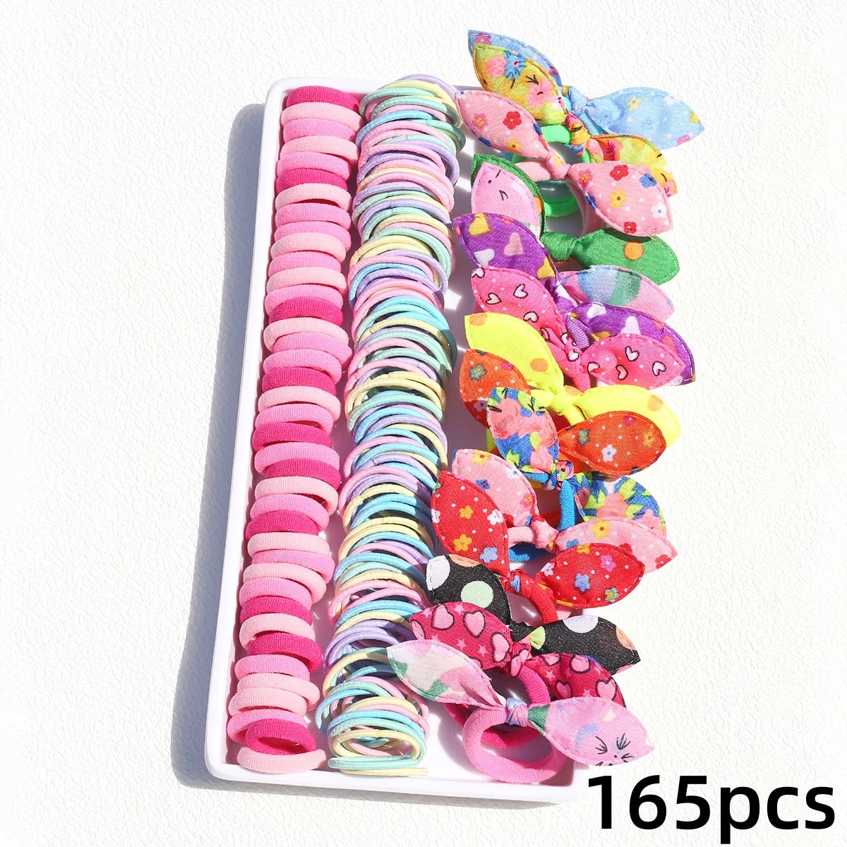 1Pack Girls Colorful Hair Bands Set Nylon Elastic Rubber Band Children Ponytail Holder Scrunchies Kids Hair Accessories.