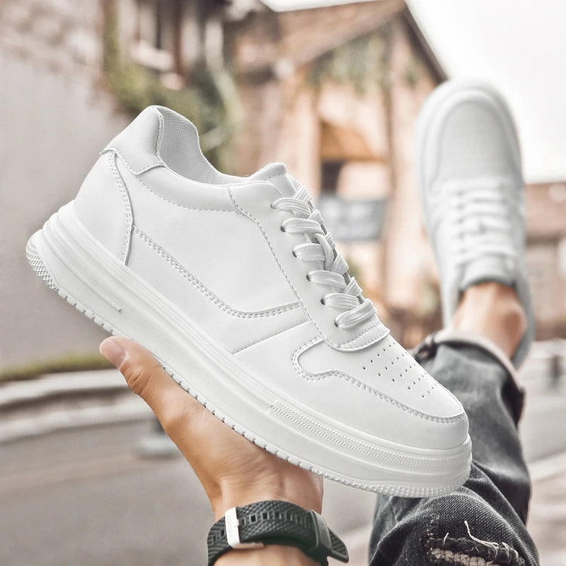 Man Lift Sneakers Men Booster Shoes Elevator  Height Increase Insole 6cm Leisure Fashion Sports  Plus Size 36-43