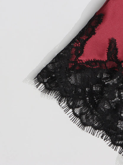 TWOTWINSTYLE Colorblock Slimming Fashion Midi Skirts for Women Patchwork Lace Temperament Skirt Female Elegant Clothing Style.