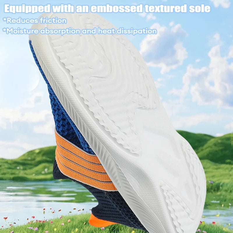Kids' Breathable Mesh Slip-On Sports Shoes Lightweight Comfort Sneakers for Boys & Girls School Walking Size 28-39.