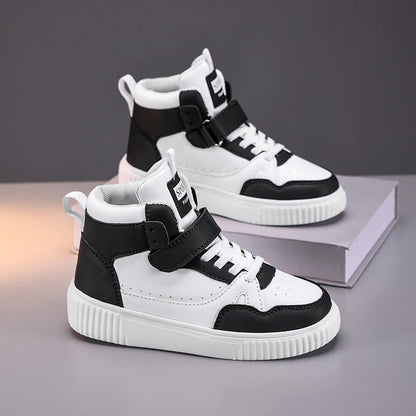 autumn boys sneaker high top children shoes luxury leather basketball shoes kids PU tennis sports shoes for boy size 28-39.