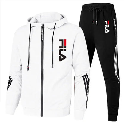2025 Spring and Autumn Men's sports zipper top + Men's jogging sports basketball and casual fitness outdoor two-piece set.