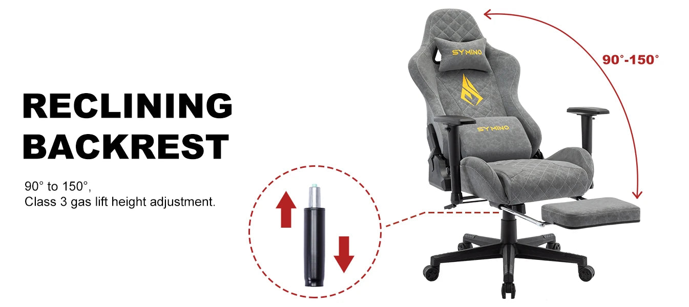 SYMINO Vintage ergonomischer Gaming-Stuhl aus PU-Leder