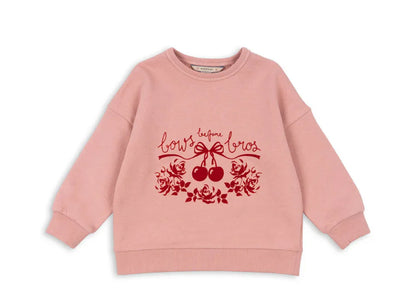 Konges Slojd AW Baby Girls Sweatshirts + Pants 2 Pcs Sets Lambswool Cherry Jackets Kids Clothes Girls Print Dresses Coats 1-9Yrs