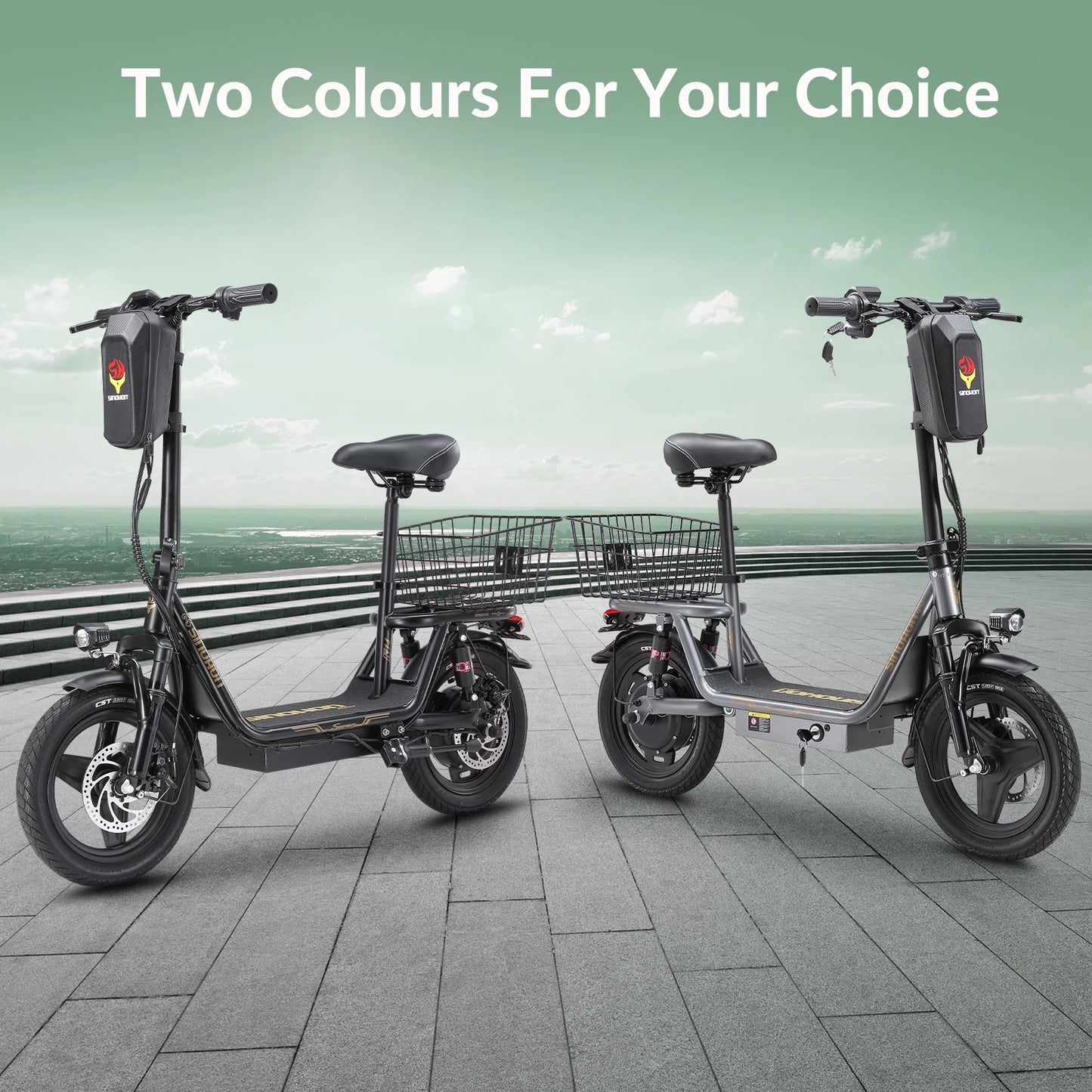 K14 Electric Scooter 500W Peak Motor, 14'' Tires,36V 15.6Ah Battery,32km/h Max Speed,50-60km Range,350W Rated Motor, Disc Brakes.