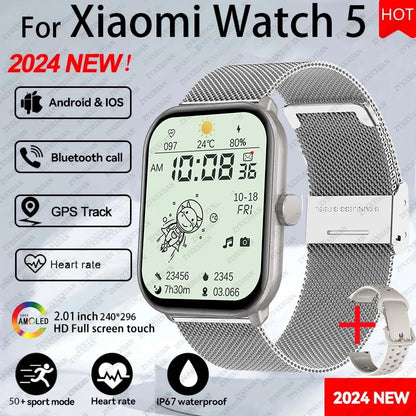 For Xiaomi Watch 5 Global Version Men Women HD AMOLED Display Heart Rate Bluetooth Call GPS Track Waterproof Sports Smart Watch