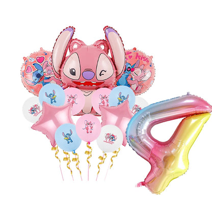 Disney Stitch Luftballons Partyzubehör Kinder Cartoon Lilo Stitch Thema Winkelballon Alles Gute zum Geburtstag Dekoration für Babyparty.