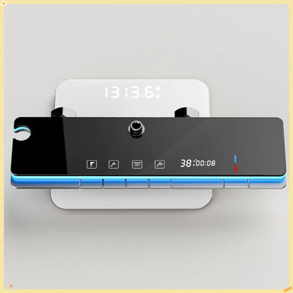 Graues Duschsystem mit Umgebungslicht, intelligentes digitales Duscharmatur-Set, Temperaturanzeige, Regen-Badezimmer-Duschset