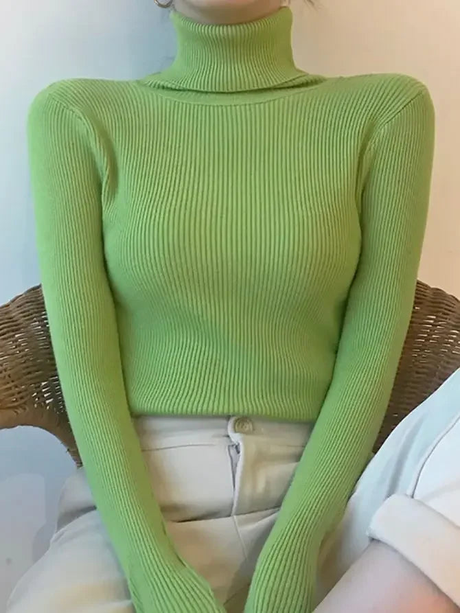 Rollkragenpullover für Damen im Herbst, gestrickt, weiche Pullover, Pullover, grundlegende weiche Pullover für Damen, 2026, Herbst und Winter