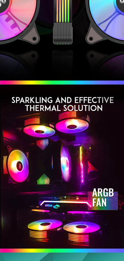 Aigo AR12 120mm PC Gamer Computer Case Fan RGB 12v Heatsink Aura Sync Cooler Argb Silent Controller Kit Fan Cooling Ventilador.