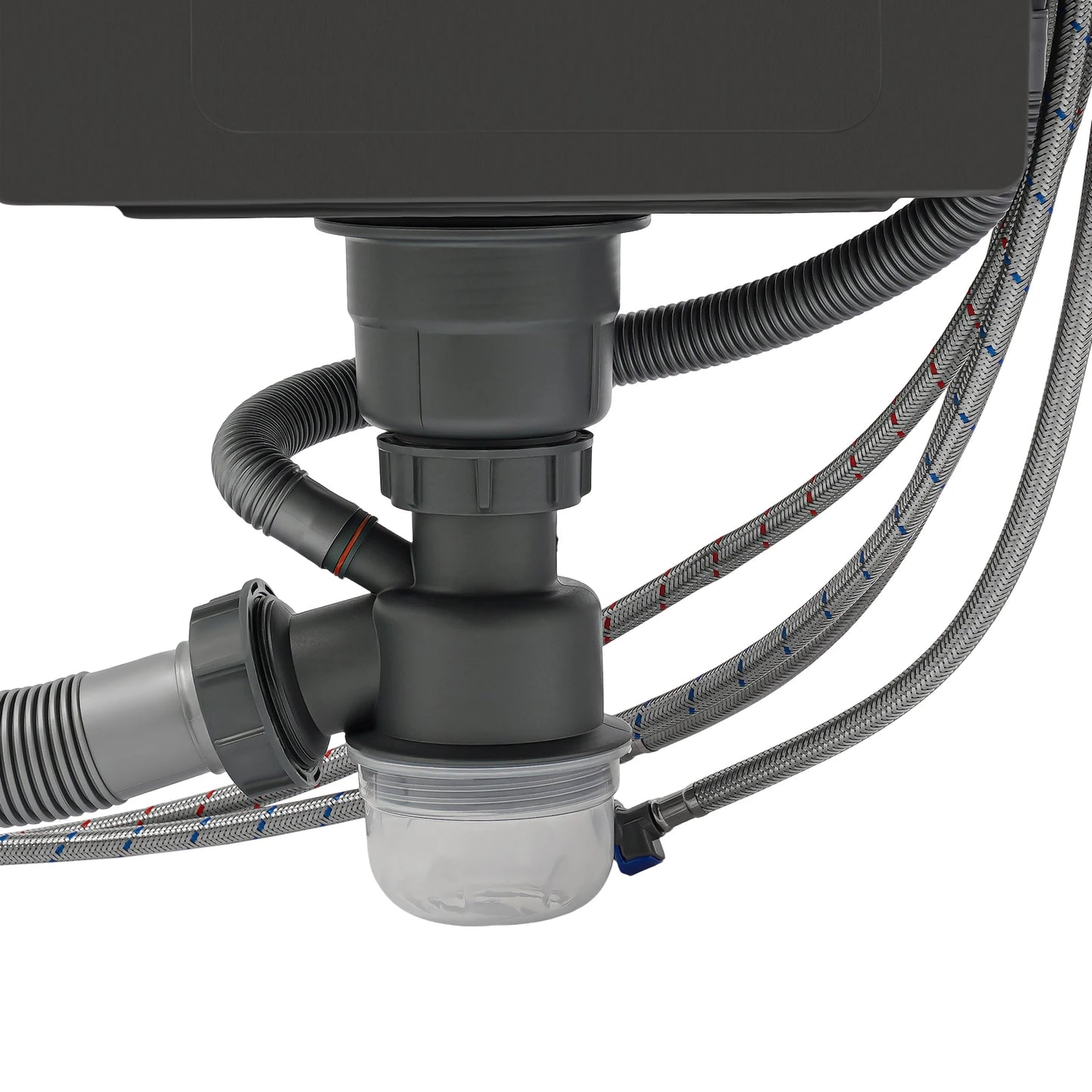 Verstecktes Küchenspüle, schwarz eingebettetes Arbeitsplattenwaschbecken, unsichtbares Waschbecken für die Küche, Bar, platzsparendes, verstecktes Badezimmerwaschbecken für Küchen