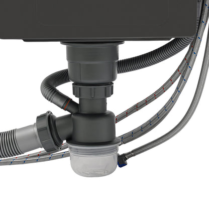 Verstecktes Küchenspüle, schwarz eingebettetes Arbeitsplattenwaschbecken, unsichtbares Waschbecken für die Küche, Bar, platzsparendes, verstecktes Badezimmerwaschbecken für Küchen