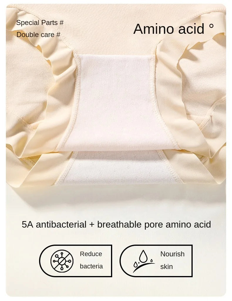 3PCS Female Underwear Antibacterial Pure Cotton Sexy Mid-rise Cotton Panties Woman Traceless Fashions Women's Intimate Intimates.