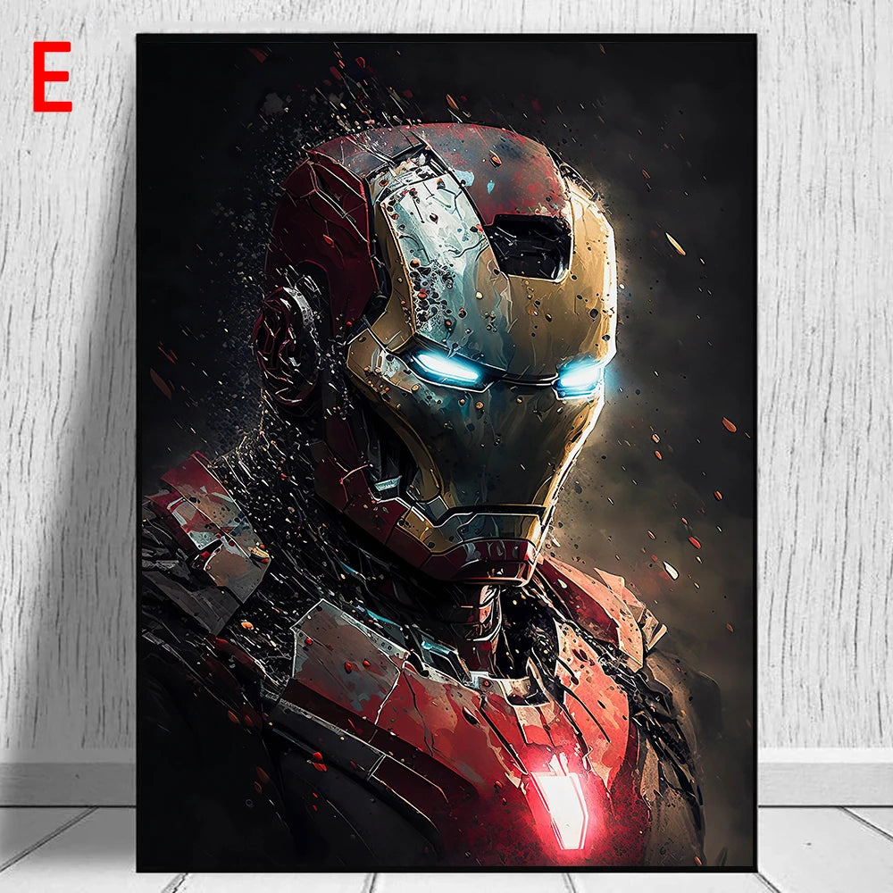 Miniso Disney Marvel The Avengers Spiderman Poster Iron Man Hulk Captain America Hulk Canvas Painting Wall Art Prints Home Decor.