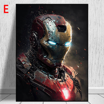 Miniso Disney Marvel The Avengers Spiderman Poster Iron Man Hulk Captain America Hulk Canvas Painting Wall Art Prints Home Decor.