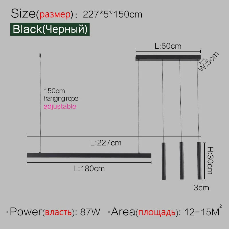 Esszimmerlampe Küchenleuchten Wort lange Restaurant Kronleuchter moderne minimalistische Bürolampen Nordic Bar Insel Kronleuchter