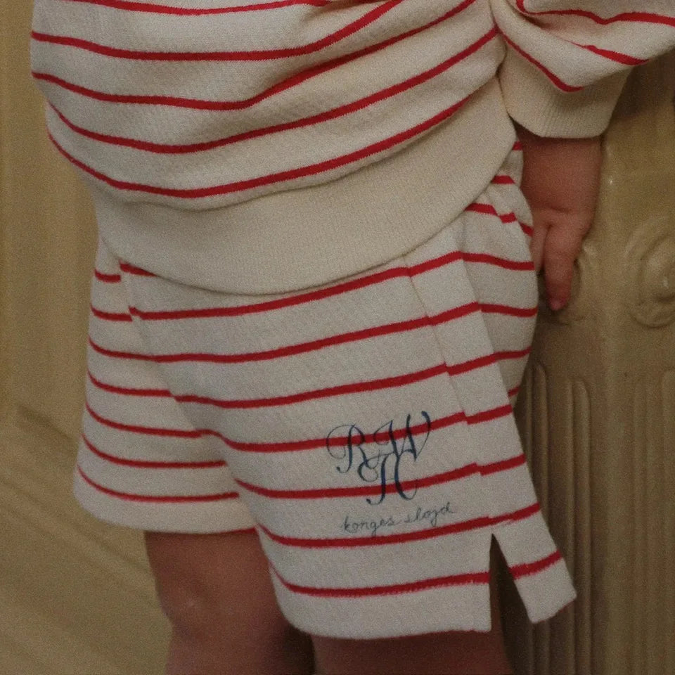 Konges Slojd Autumn Baby Boys Cotton Loose Sweatshirts Shorts Suits Kids Clothes Girls Casual Printed Striped Hoodies Tops Sets