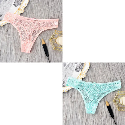 2 Pcs/Set Hot Sale Panties Women Sexy G String Lace Lingerie For Women Fashion Low Waist Thongs Soft Intimate Lady Underwear.
