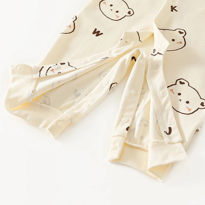 0-2Y Reine Baumwolle Langarm Neugeborenen Baby Strampler Haut-freundliche Einteilige Windel Overall Unterwäsche Infant Cartoon Homewear