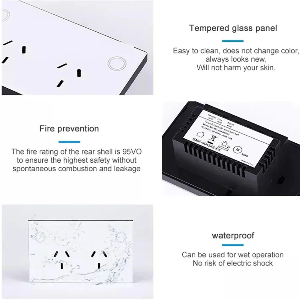 Melery Zigbee Smart Steckdose 2 Wege AU Elektrische Stecker Steckdose 10A Power Touch Sensor Schalter Drahtlose Fernbedienung Alexa Google Hause.