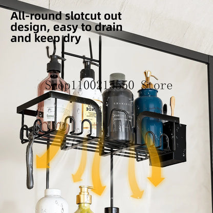 Duschraum-Aufbewahrungsregal, Badezimmer-Hängekorb, Glas-Trennwand-Organizer für die Aufbewahrung von Dusche und Toiletten
