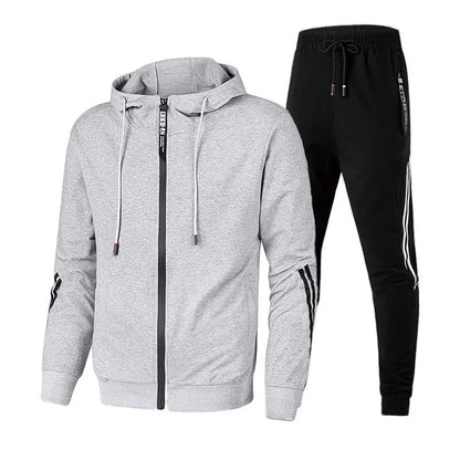 Men Casual Tracksuit Zipper Hoodies Top And Sweatpants 2pcs Set Male Outdoor Jogging Jackets Clothes Sport Man Pants Suit 2025.