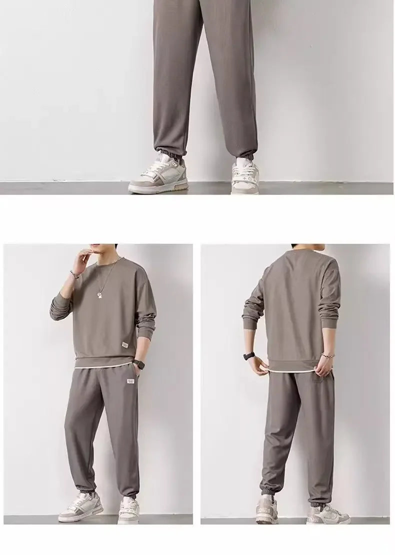 Loose Men's Long Sleeve Hoodie And Pants Set Spring Autumn New Style Casual Sports Youth Loose Fit Male Fashion Outfit
