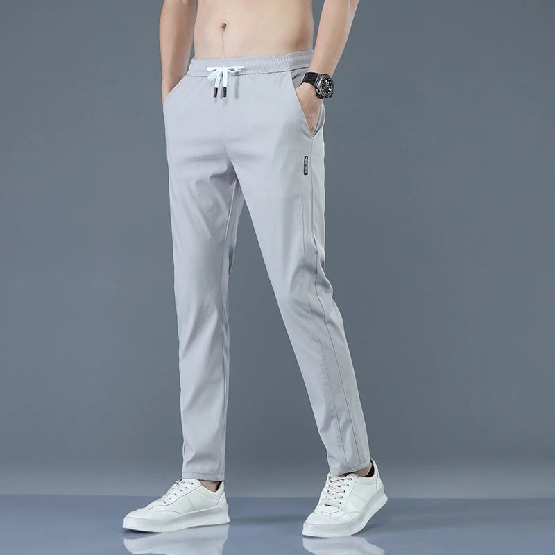 New Spring Summer Men's Casual Pants Slim Pant Straight Thin Trousers Male Fashion Stretch Khaki Jogging 28-38.