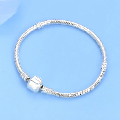 High quality bracelet 925 sterling silver classic bucket buckle bracelet fit original charm beads DIY women's jewelry Gifts.