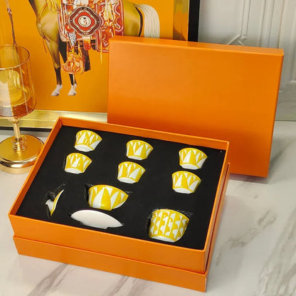 European style tableware, bone china, geometric creativity, home style steak plate dining plate, sunshine cup and plate set gift