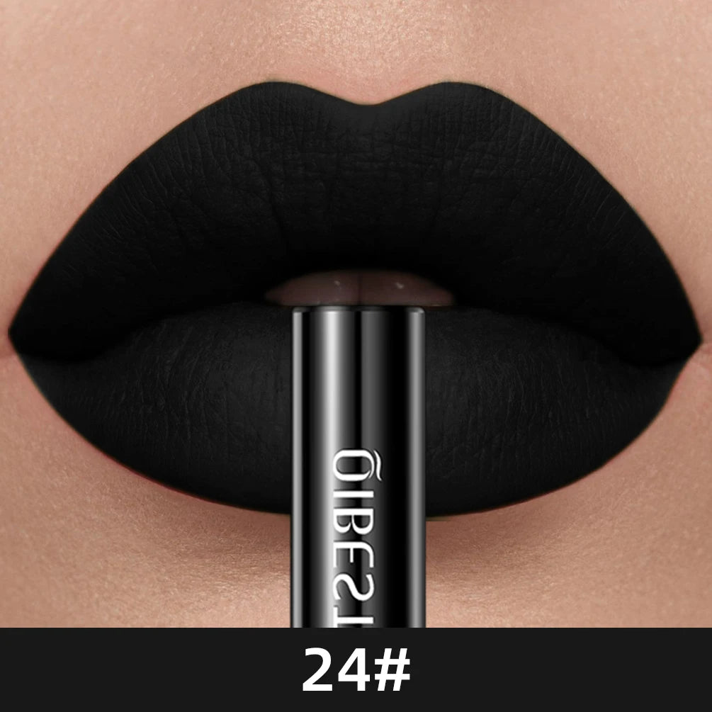 QIBEST Matte Liquid Lipstick Waterproof Long Lasting Lip Gloss Velvet Mate Nude Red Tint Tube Lipsticks Lipgloss Makeup Cosmetic
