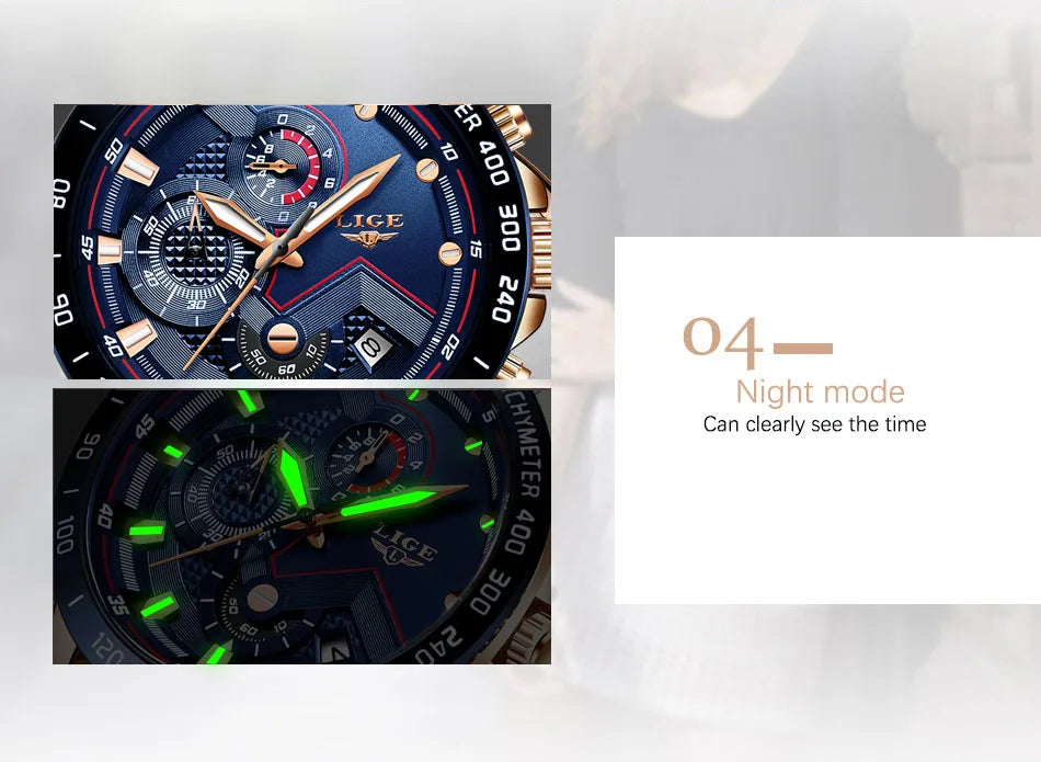 LIGE New Rose Gold Women Watch Top Brand Luxury Watch Women Quartz Sport Women's Bracelet Watches Waterproof Relogios Feminino.