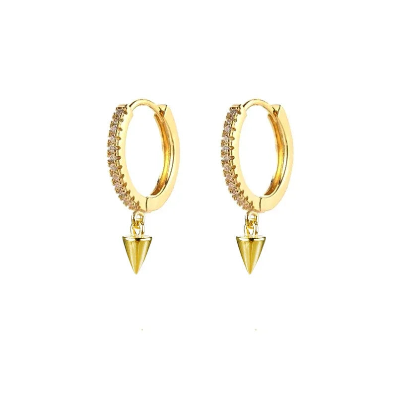 Silver Gold Color Hoop Earring Trendy Punk Hip Hop Rivet Ear Rings for Women Gothic Party Jewelry Pendientes Orecchini 2025.