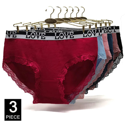 Women Briefs Cotton Panties Plus Size Underwear Woman Knickers Lady Lingerie Girl intimate Large 3 Pieces/lot.