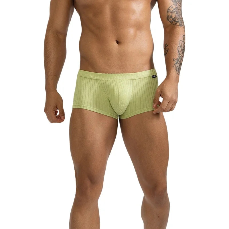 6er-Pack Herren-Unterwäsche, niedrige Leibhöhe, Boxershorts, einlagig, U-konvexer Beutel, Unterhose, atmungsaktive Boxershorts für Herren