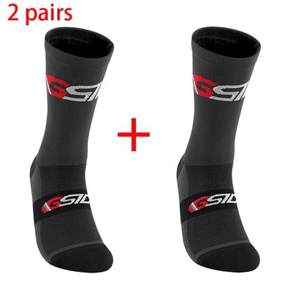 GSIDI2pairs 2023 New Cycling Socks Bike Nurse Compression Road Bike Running Mtb Knee-high White Sports Funny Brand Black.