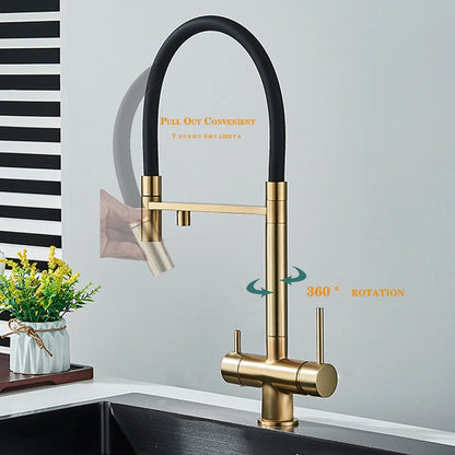 Wanmivezlo Kitchen Water Filter Faucet Dual Spout Pure Drinking Water Mixer Tap Rotation Water Purification Taps