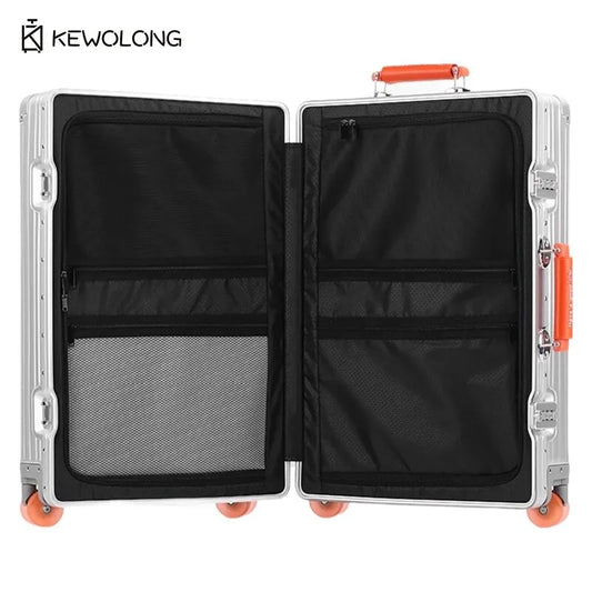 Vollaluminium-Magnesium-Legierungskoffer 20 29 Zoll – langlebiges Einscheckgepäck aus Metall mit TSA-Schloss, Handgepäck mit großer Kapazität.