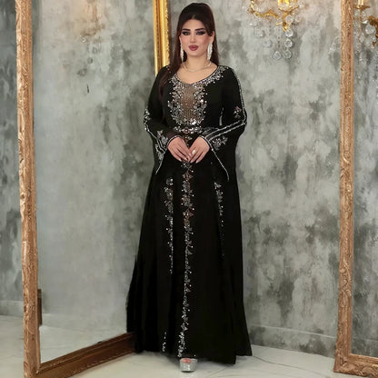 Abayas For Women Dubai Luxury 2025 African Muslim Fashion Dress Caftan Marocain Evening Party Dresses Kimono Robe Djellaba Femme.