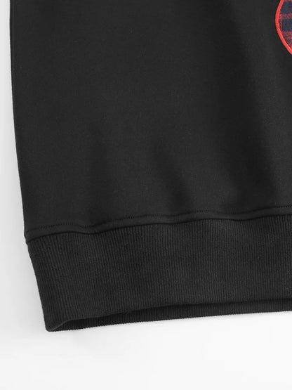 GIBSIE Plus Size Bow bestickter lockerer Hoodie Damen Herbst und Winter koreanische Kapuzen-Fleece-verdickte Pullover-Sweatshirts.