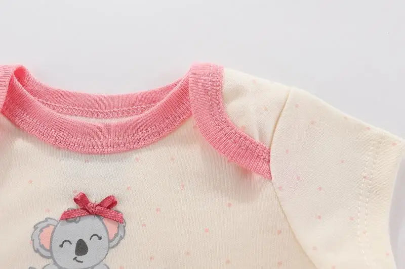 3PCS Mode Sommer Kurzarm Cartoon Baby Junge Mädchen Body Baumwolle Neugeborene Kleidung.