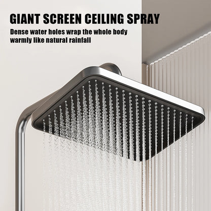 Digital Thermostatic Shower System with Smart Temperature Memory, Easy to Install LED Rain Shower & Brass Faucet Set