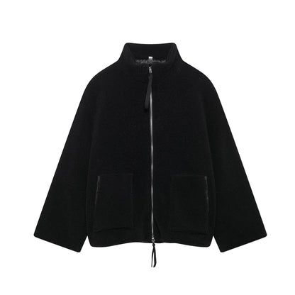 Winter Fleece frauen Mantel Zipper Stehkragen Lose Verdickt Mantel frauen Herbst Warme Neue Casual Trendy frauen Mantel