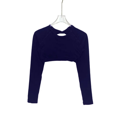 NCLAGEN Long Sleeve Crop Top Woman Yoga Pilates Clothing Beautiful Back Gym Workout Sportswear Sports Compression Shirt.