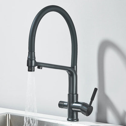 Kitchen Faucet Filtered Water Dual Spout Purification Feature Kitchen Tap 360 Rotation Water Crane For Kitchen